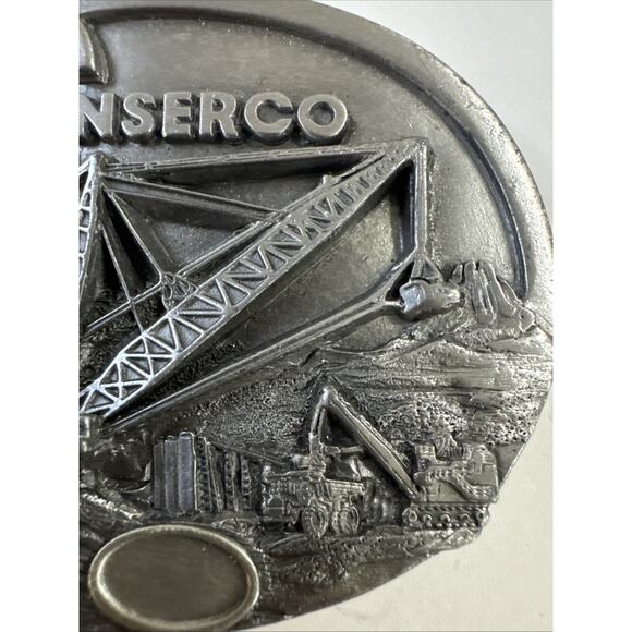 Vintage 1993 Siskiyou Mining Minserco Company Belt Buckle  Vintage 1993 Siskiyou Mining Minserco Company Belt Buckle Pewter USA Made Award